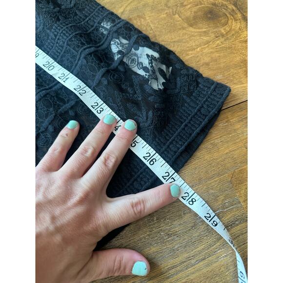 Zara Basic Black Lace Beaded Sheer Top - Size Large Whimsy Goth Mesh - Picture 9 of 13